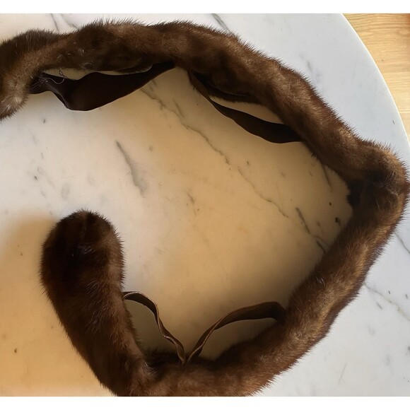 Vintage Mink Fur Women’s Stole Scarf Mink Hat Elegant Glamour 50s Hollywood - Picture 6 of 7